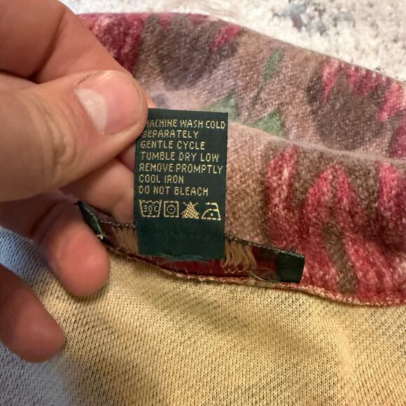 VTG Orvis Southwestern Cotton Fleece Aztec Coat Jacket S Shawl Collar - READ - Picture 7 of 8